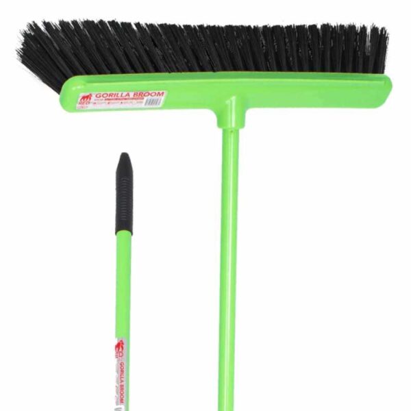 Cepillo Red Gorilla Broom de 50 cm verde, detalle de cabezal y mango