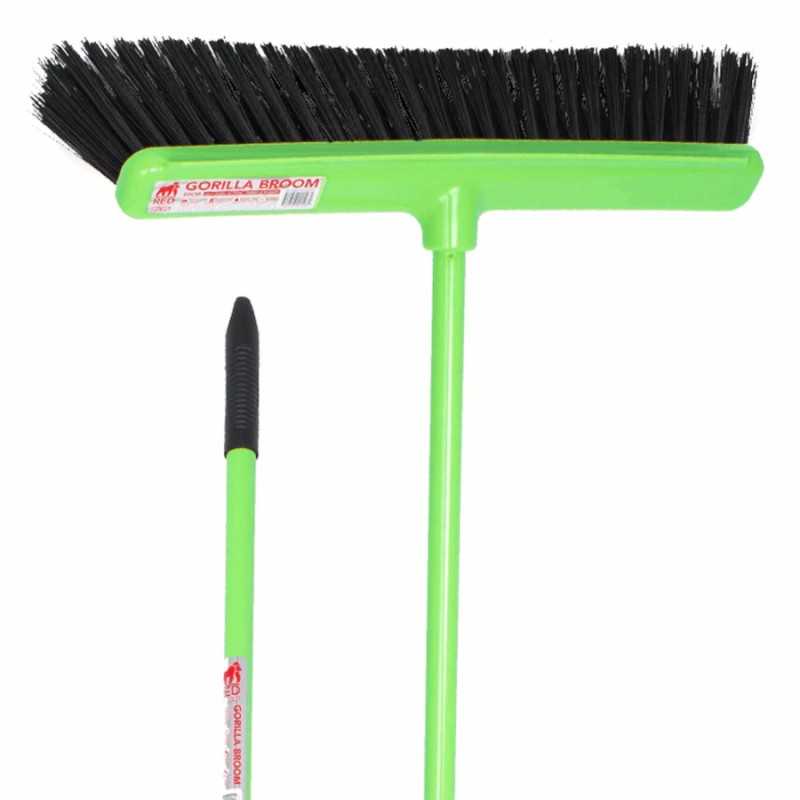 Cepillo Red Gorilla Broom de 50 cm verde, detalle de cabezal y mango