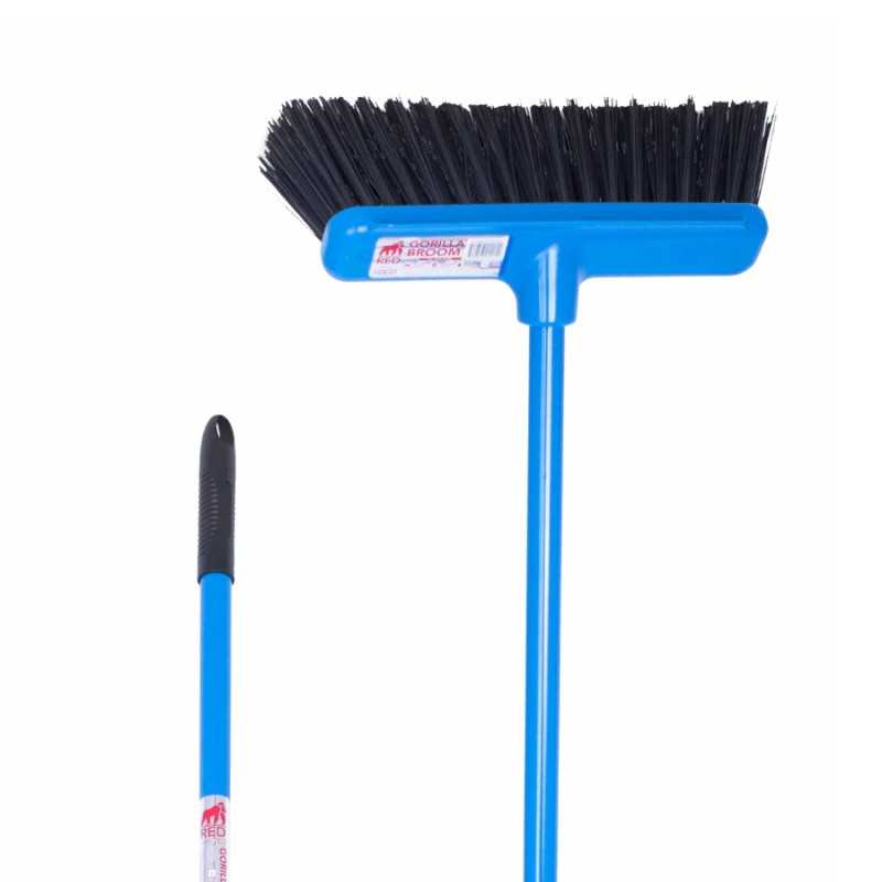 Cepillo Red Gorilla Broom de 30 cm azul, detalle de cabezal y mango