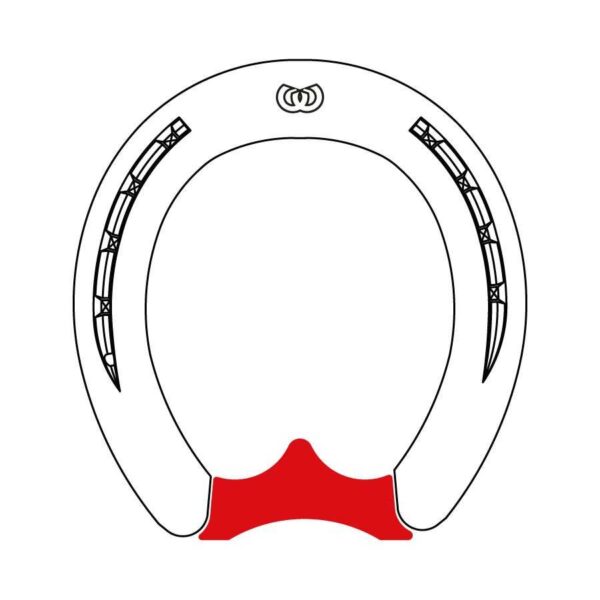 Esquema de posición de la pieza Ortho-Kit sobre una herradura