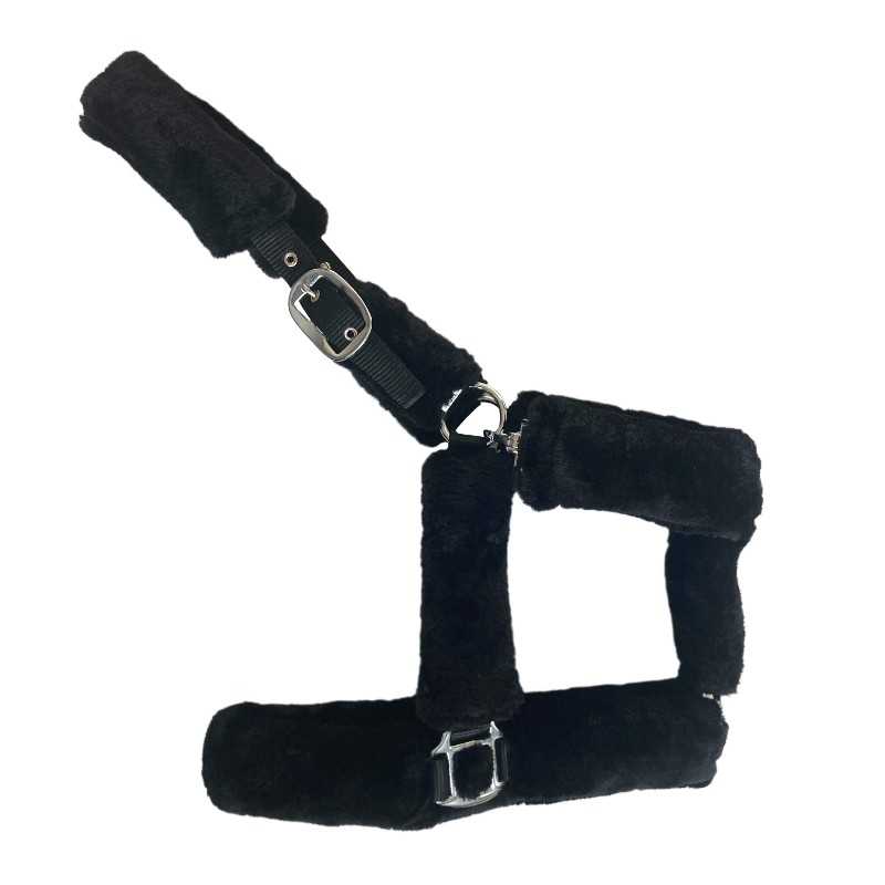 Cabezada de nylon recubierta de borreguillo — negro