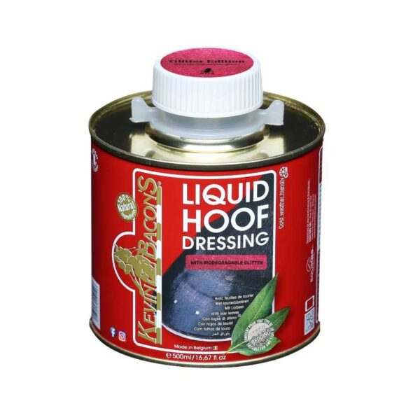 Aceite Kevin Bacon’s Liquid Hoof Dressing Glitter — rosa, 500 ml