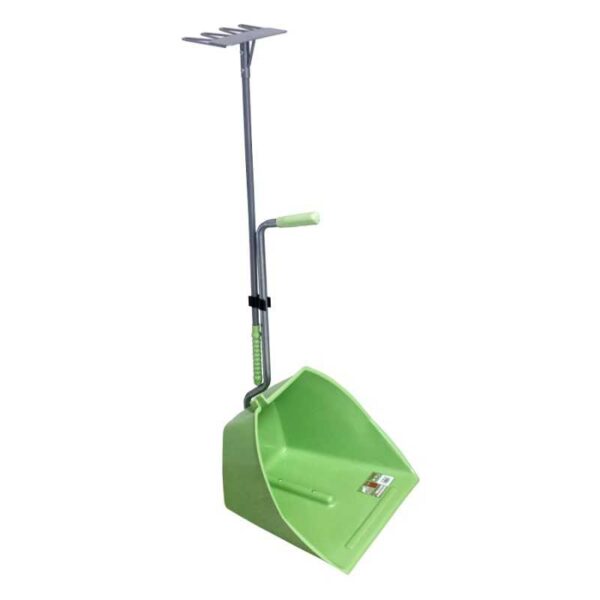 Recogedor grande Red Gorilla con rastrillo verde con rastrillo sujeto al mango