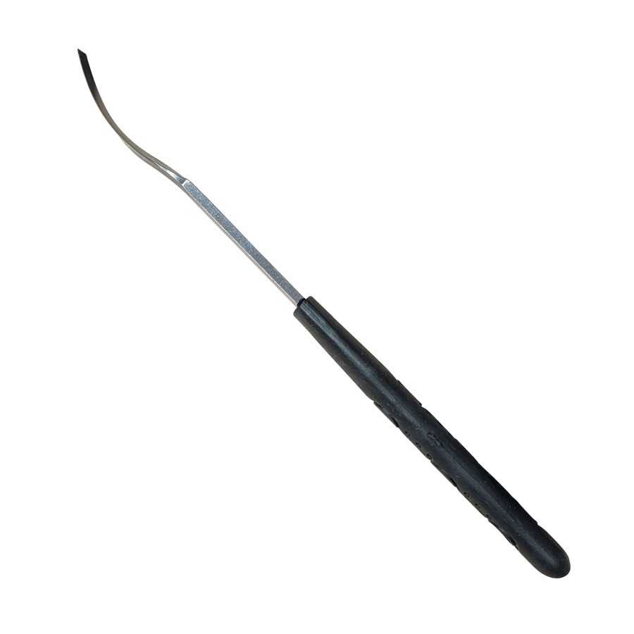 Perfil lateral de la cuchilla Blacksmith de doble filo curvado