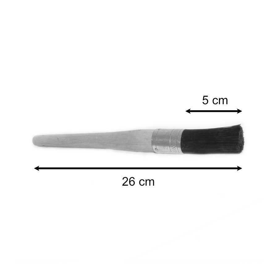 Esquema de brocha de 26 cm y cerdas de 5 cm