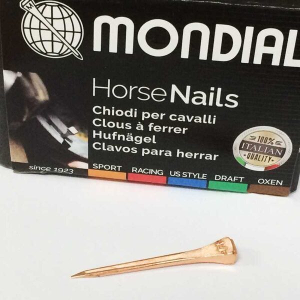 Presentación de clavos Mondial con recubrimiento de cobre