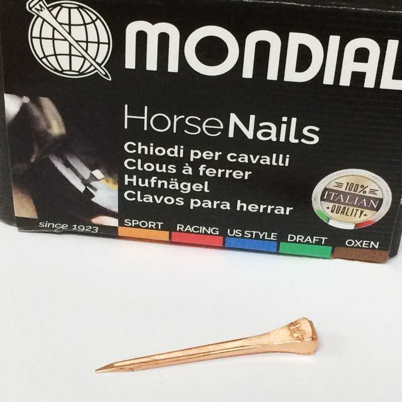 Presentación de clavos Mondial con recubrimiento de cobre