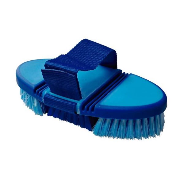 Bruza flexible azul y azul claro con asa ajustable