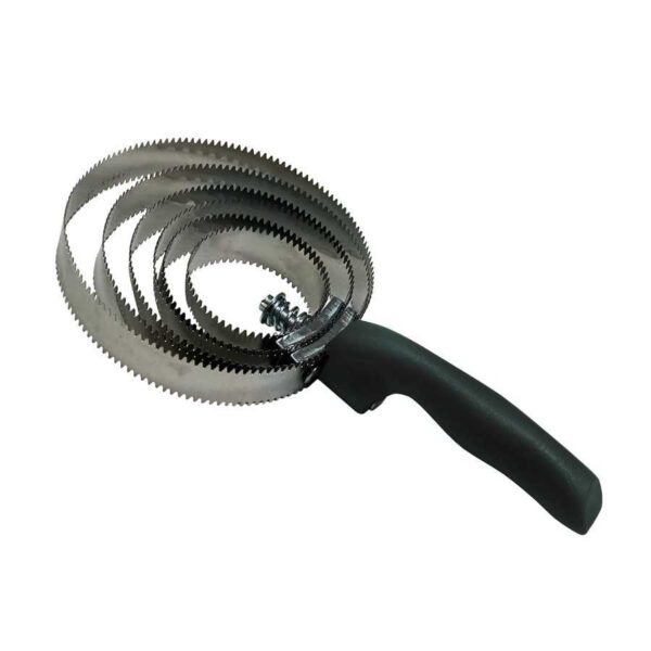 Rasqueta metálica en espiral con mango negro