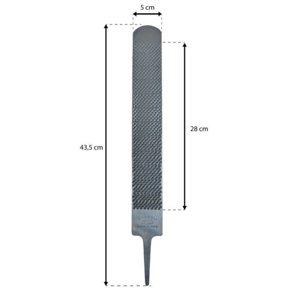 Esquema de la escofina Bassoli Fifty con ancho de 5 cm