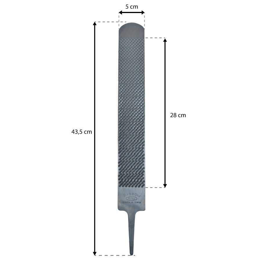 Esquema de la escofina Bassoli Fifty con ancho de 5 cm