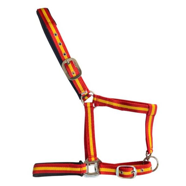 Cabezada de nylon Soft acolchada con franjas de color — bandera española