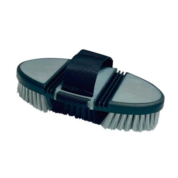 Bruza flexible negra y gris con asa ajustable