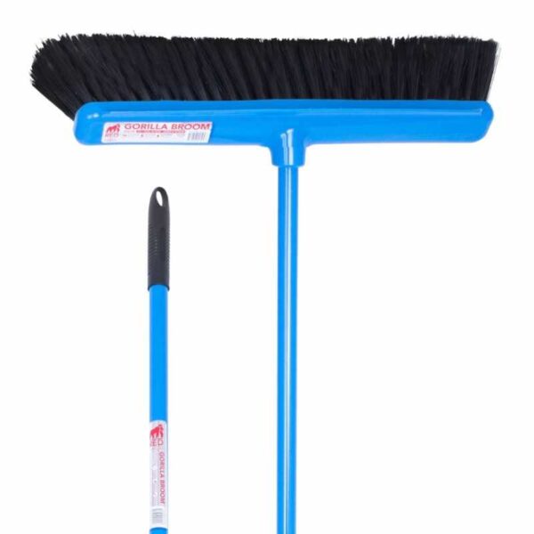 Cepillo Red Gorilla Broom de 50 cm azul, detalle de cabezal y mango