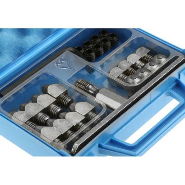 Estuche Michel Vaillant abierto con MX10S, MX50S, tapones y llaves