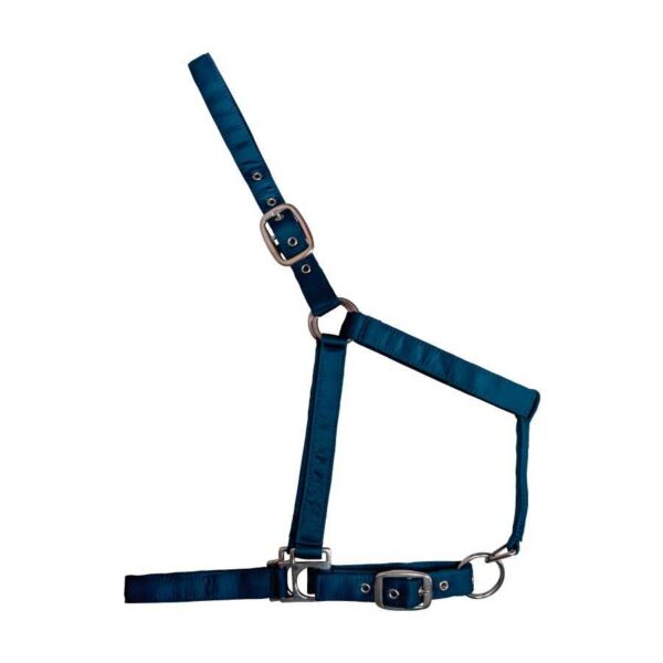 Cabezada de nylon satinado azul petróleo