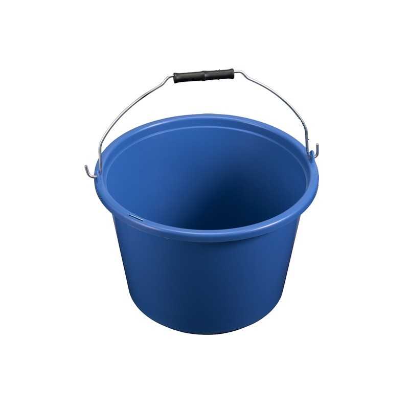 Cubo azul de 12 litros con asa metálica