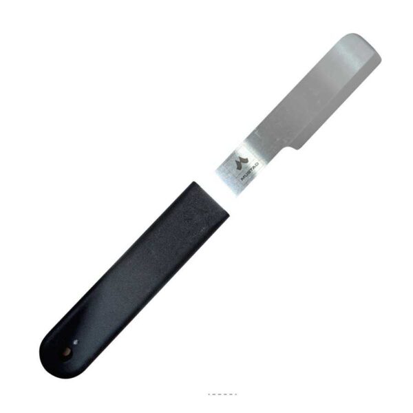 Cuchilla cortacascos Mustad de hoja recta y mango negro