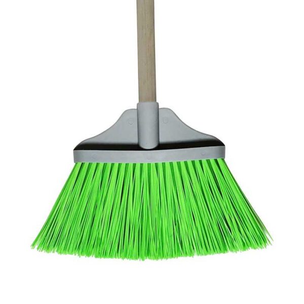 Cabezal de escoba con fibras cortas verdes