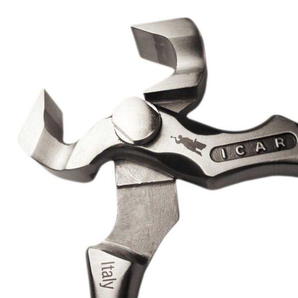 Detalle del filo y articulación de la tenaza Icar Luxury