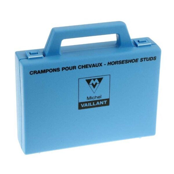 Caja azul cerrada del estuche Michel Vaillant con tungsteno