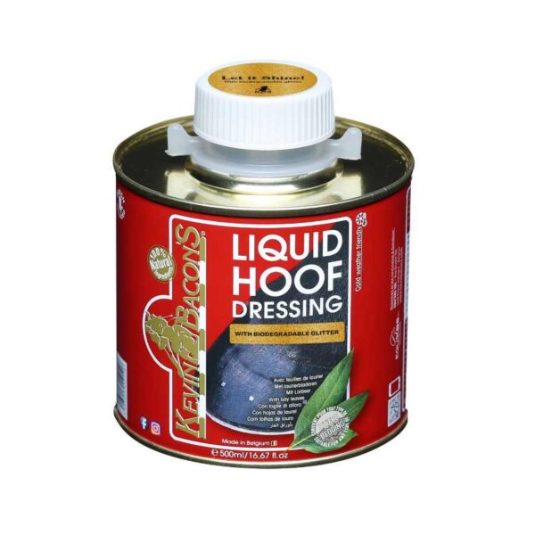 Aceite Kevin Bacon’s Liquid Hoof Dressing Glitter — dorado, 500 ml