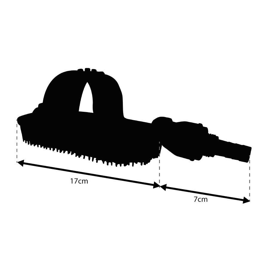 Rasqueta con conexión para manguera con esquema de cuerpo de 17 cm y conexión de 7 cm