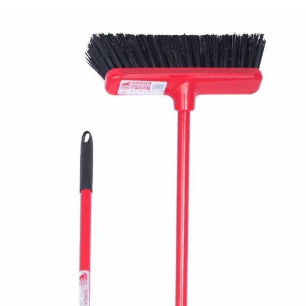 Cepillo Red Gorilla Broom de 30 cm rojo, detalle de cabezal y mango