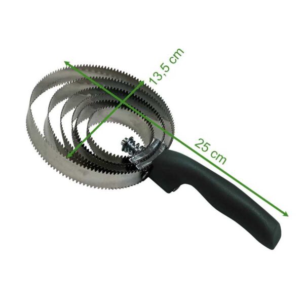 Esquema de rasqueta en espiral de 25 por 13,5 cm