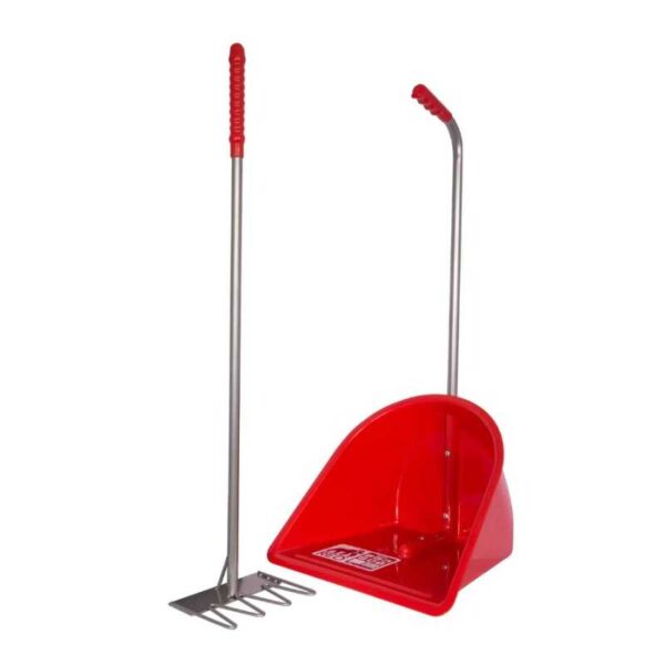 Recogedor pequeño Red Gorilla con rastrillo rojo