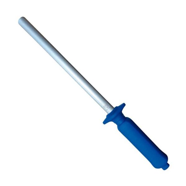 Afilador Mustad de barra ovalada y mango azul