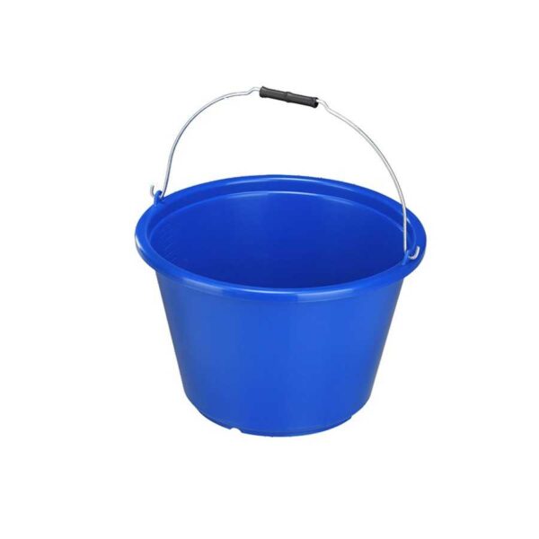 Cubo azul de polipropileno con asa metálica